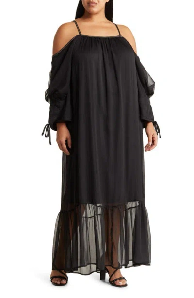 By Design Mira Cold Shoulder Maxi Dress In Black