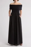 By Design Monet Off-the-shoulder Mixed Media Maxi Dress In Black
