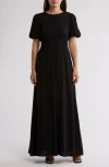 By Design Ophelia Puff Sleeve Maxi Dress In Black