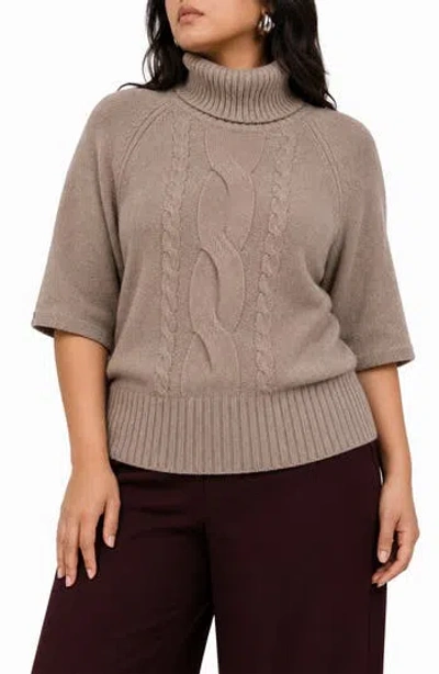 By Design Paula Cable Dolman Sweater In Tapioca