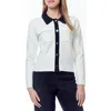 By Design Phoebe Cardigan Sweater In Gardenia/black