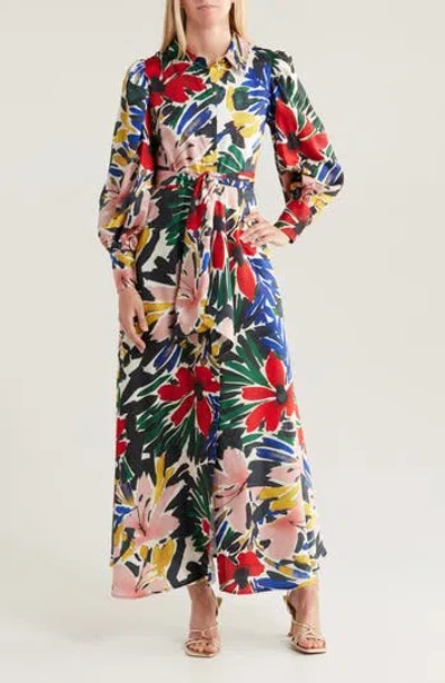 By Design Rebel Twill Maxi Dress In Tropic Punch