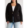 By Design River Bouclé Knit Cardigan In Black