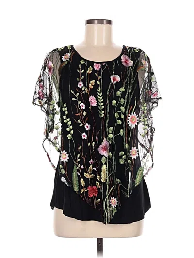 Pre-owned By Design Short Sleeve Blouse In Black