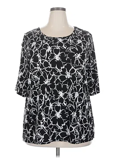 Pre-owned By Design Short Sleeve Blouse In Black