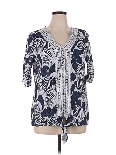 Pre-owned By Design Short Sleeve Blouse In Blue