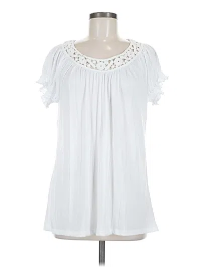 Pre-owned By Design Short Sleeve Blouse In White