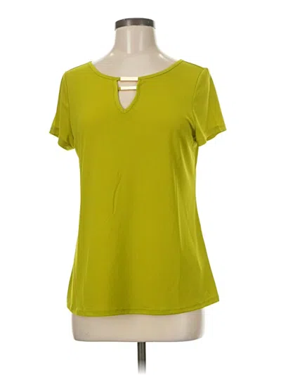 Pre-owned By Design Short Sleeve Top Yellow Keyhole Neckline Tops