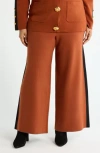 By Design Side Stripe Pull-on Pants In Orange