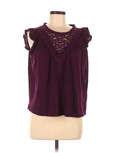 Pre-owned By Design Sleeveless Blouse In Burgundy