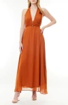 By Design Soho Belted Halter Maxi Dress In Multi