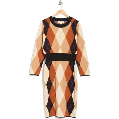 By Design Sorority Long Sleeve Sweater Dress In Multi