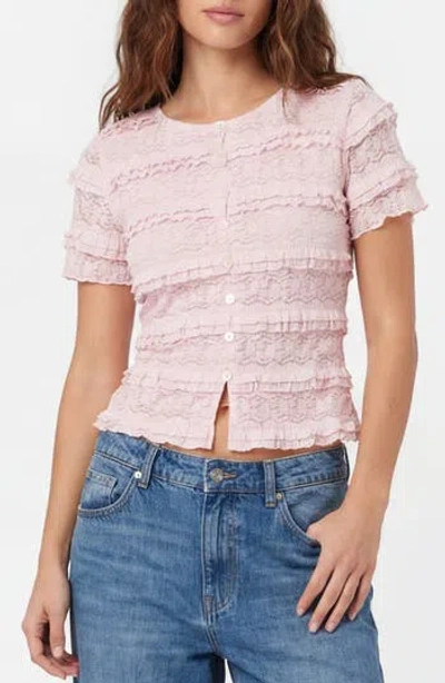 By Design Sweetheart Buttoned Top In Pink
