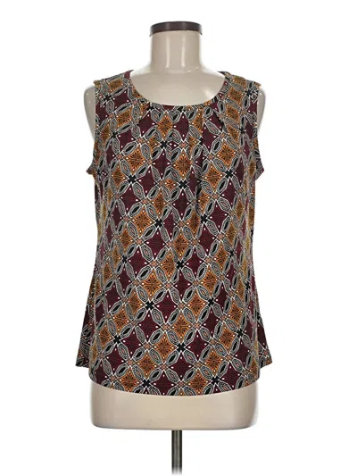 Pre-owned By Design Tank Top Brown Keyhole Neckline Tops
