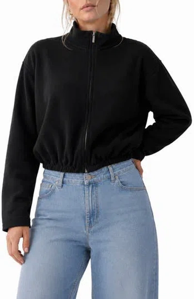 By Design Tori Zip Front Cardigan In Black