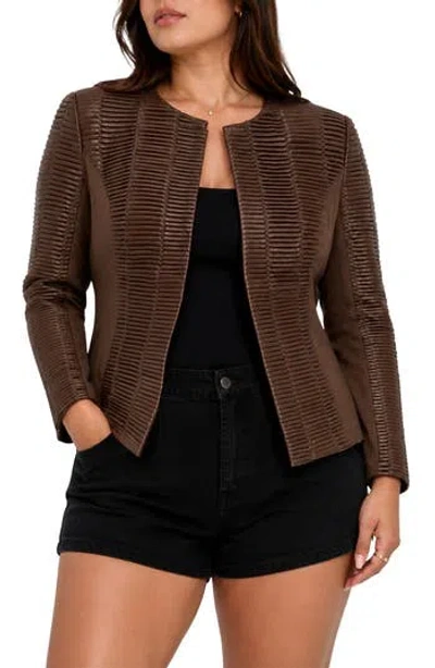 By Design Trinity Faux Leather Jacket In Chestnut