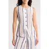 By Design Valencia Vest In Linen Stripe