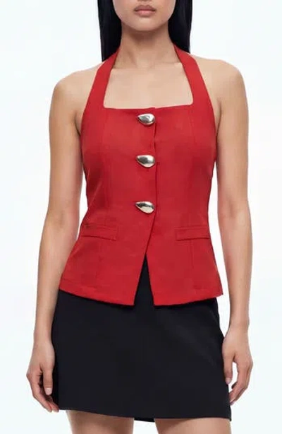 By Design Yacht Halter Neck Top In Red