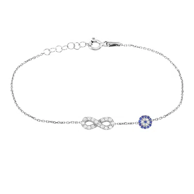 By Eda Dogan Silver Evil Eye Infinity Women Bracelet