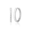 By Eda Dogan Women's Baguette Stone Hoop Earring Silver In Silver