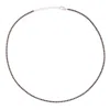 By Eda Dogan Women's Black Baguette Stone Tennis Necklace Silver