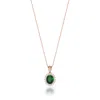By Eda Dogan Women's Emerald Green Stone Pendant Necklace Rose Gold In Gold