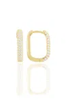 By Eda Dogan Women's Gold Pave Rectangular Huggie Earring Silver In Gold