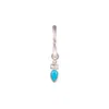 By Eda Dogan Women's Silver / Blue Turquoise Drop Charm Earring