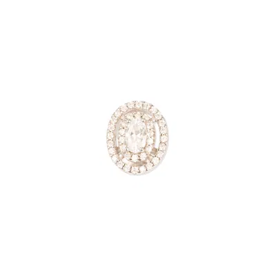 By Eda Dogan Women's Silver Luna Halo Pearl Studs Earring