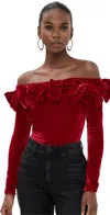 BY EFRAIN MOGOLLON LACITOS VELVET TOP RED