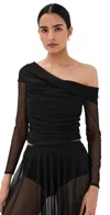 By Efrain Mogollon Tuja Mesh Long Sleeve Top Black