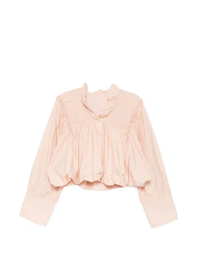 By Fang Smocked Blouse In Pink