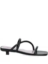 By Far 35mm Leather-wrapped Kitten-heel Slides In Black