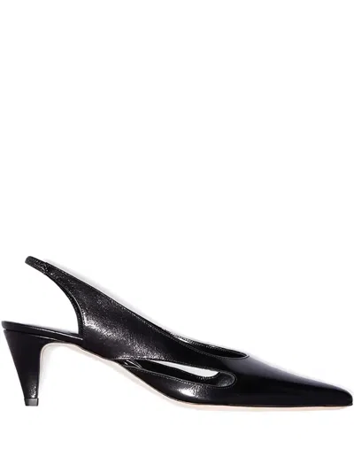 By Far 60mm Runa Slingback Heeled Pumps In Black