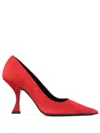 By Far 95mm Viva Pointed-toe Pumps In Red