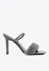 By Far Ada Double Strap Heeled Sandals In Gray
