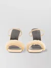 By Far Pink Ada 100 Shearling Trim Leather Sandals