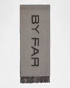 By Far Alard Logo Alpaca-blend Scarf In Gray
