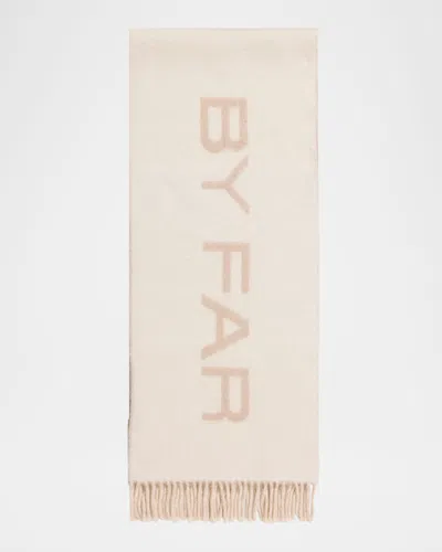 By Far Alard Logo Alpaca-blend Scarf In Neutral