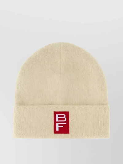 By Far Alpaca Wool Blend Logo Beanie In Cream