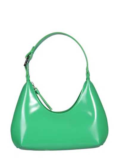 By Far Amber Folio Calf Leather Shoulder Bag In Green