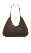 By Far Large Amber Structured Silhouette Shoulder Bag In Brown