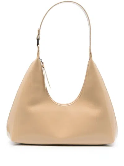 By Far Amber Kraft Leather Handbag In Brown