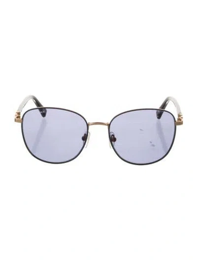 Pre-owned By Far Aviator Tinted Sunglasses In Gold