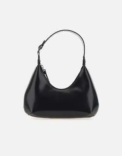 Pre-owned By Far Baby Amber Black Leather Hobo Handbag