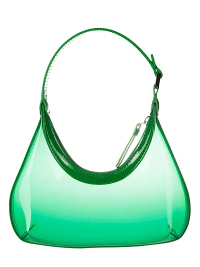 By Far Baby Amber Zipped Shoulder Bag In Green