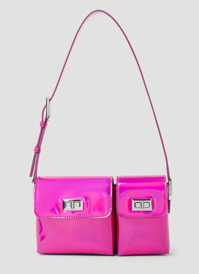 By Far Baby Billy Iridescent Shoulder Bag In Pink