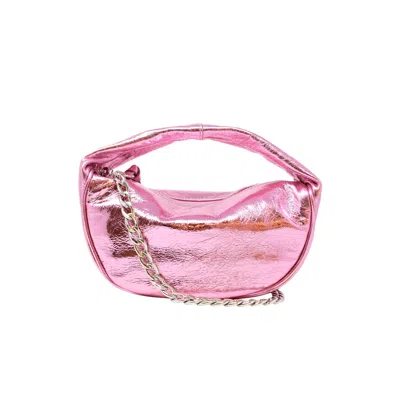 By Far Baby Cush Pink Metallic Leather Handbag