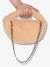 By Far Baby Cush Shearling Crossbody Bag In Nude