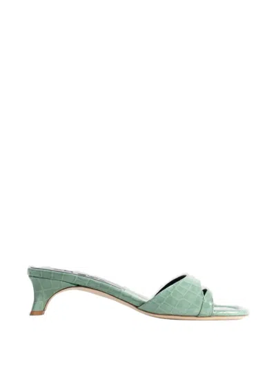 By Far Babygirl Fresh Embossed Slip-on Mules In Green